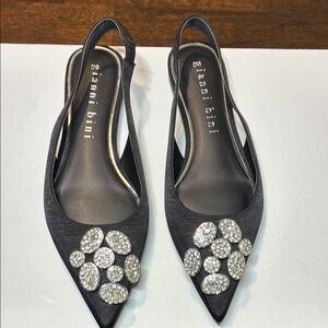 Gianni Bini Black Slingback Flats